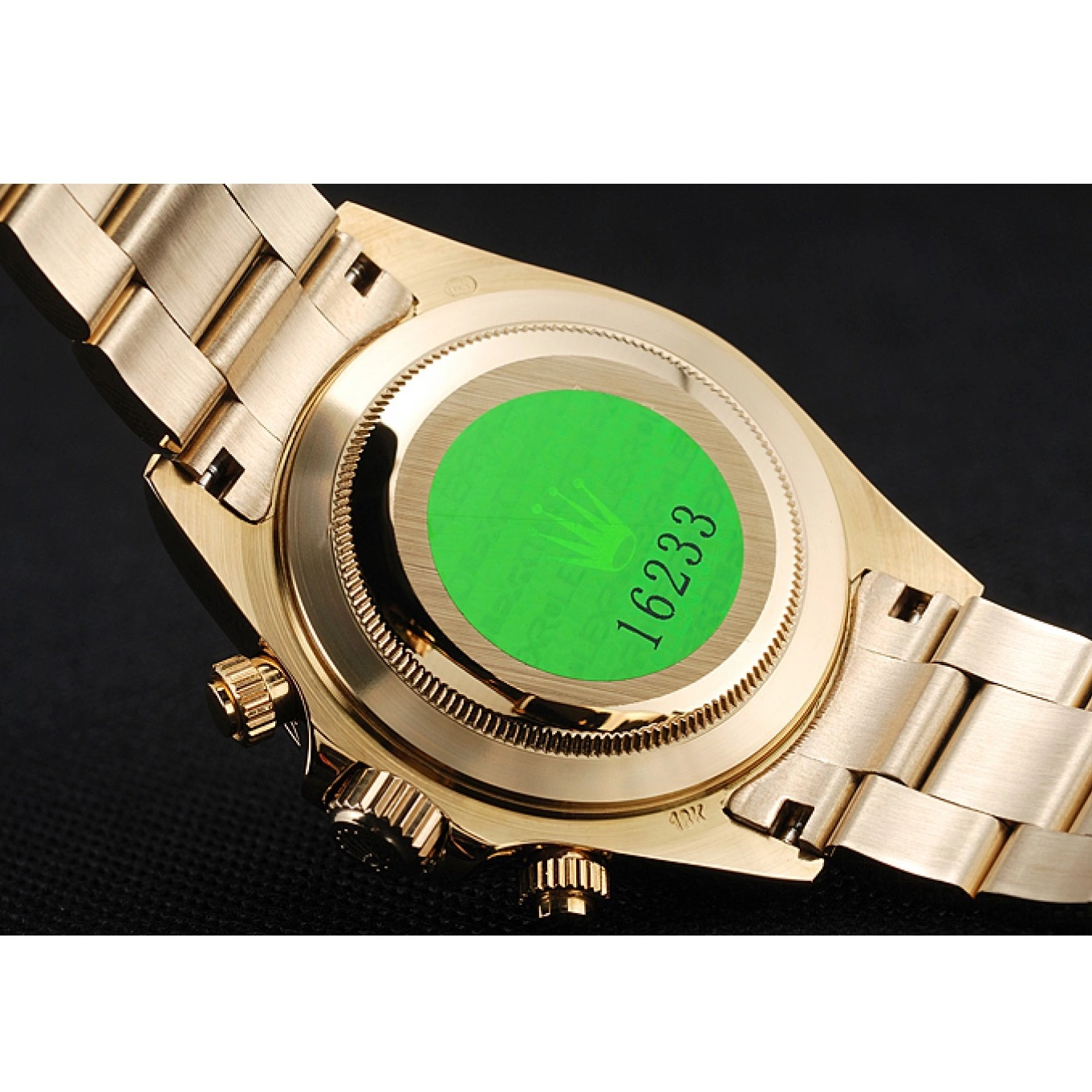 MiroTime 0813 Rolex Cosmograph Daytona Green Dial Gold Case And Bracelet 1454244